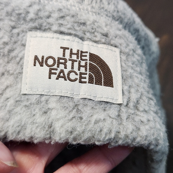 The North Face Sweater Fleece Beanie Hat Wild Oat Heather OS Cream - Picture 2 of 2
